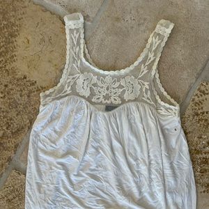 Lace trimmed soft tank shirt